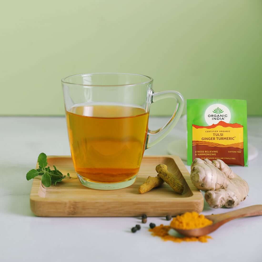 Indiška arbata Tulsi Turmeric Ginger, 25 pakeliai