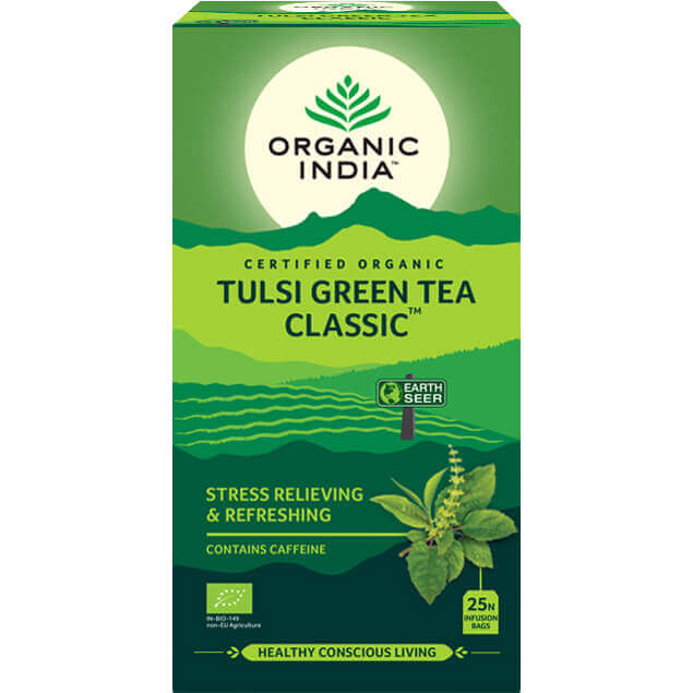 Ajurvedinė arbata Tulsi Green Tea Classic, 25 pakeliai