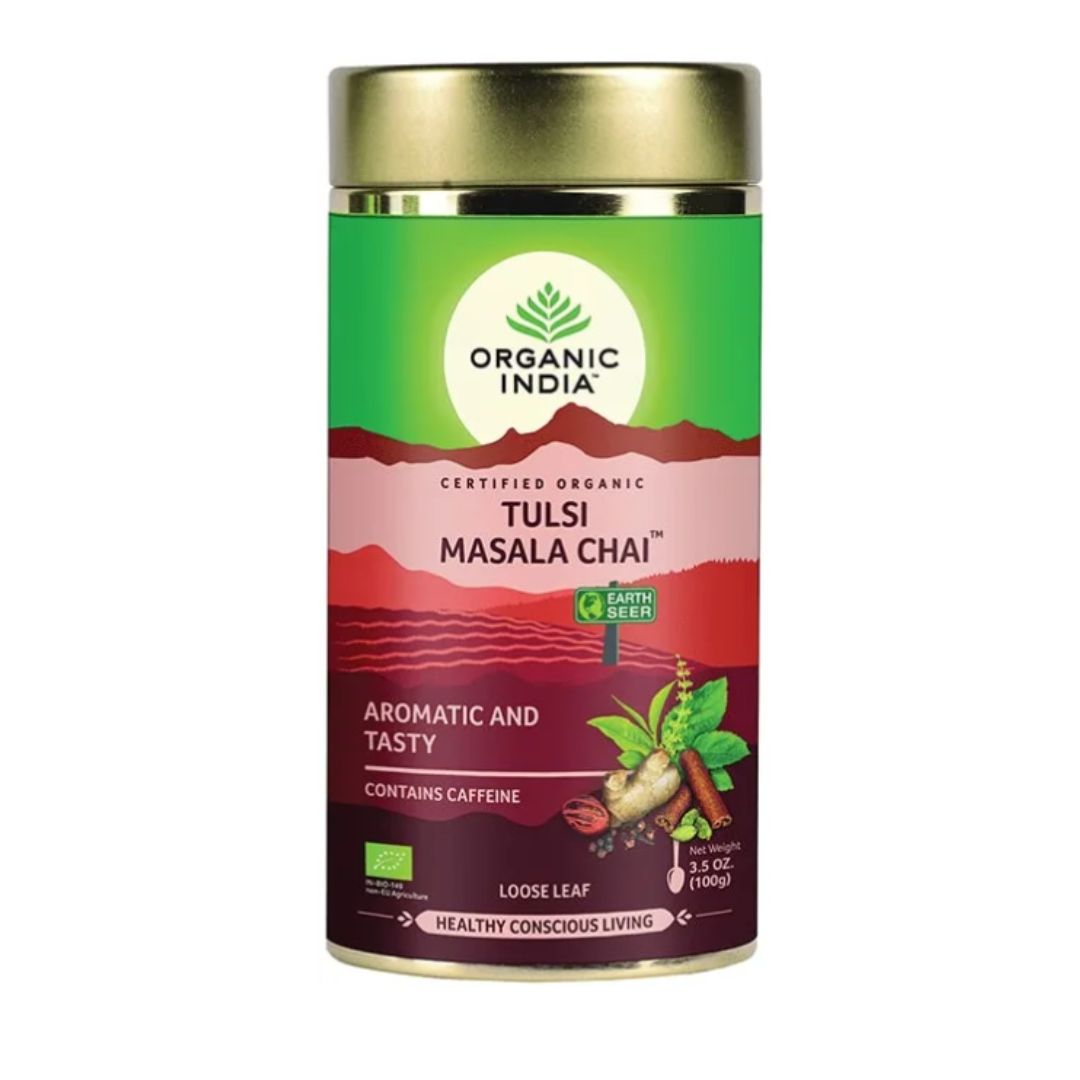 Indiška arbata su prieskoniais Tulsi Masala Chai, biri, ekologiška