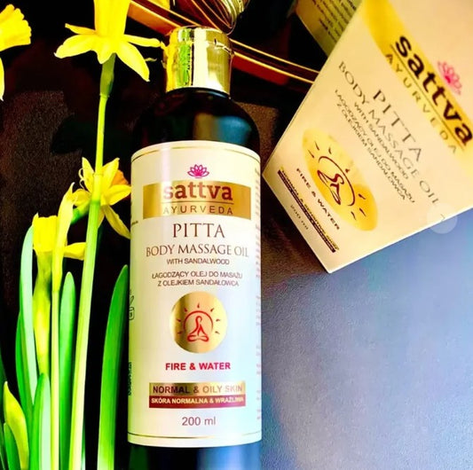 Pitta doša - masažo aliejus su sandalmedžiu, Sattva, 200ml