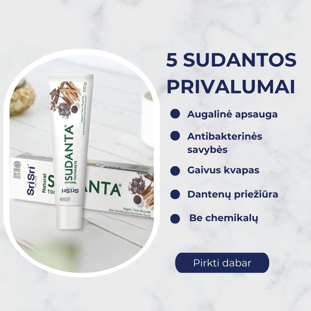 Sudanta - natūrali dantų pasta be fluoro ir SLS