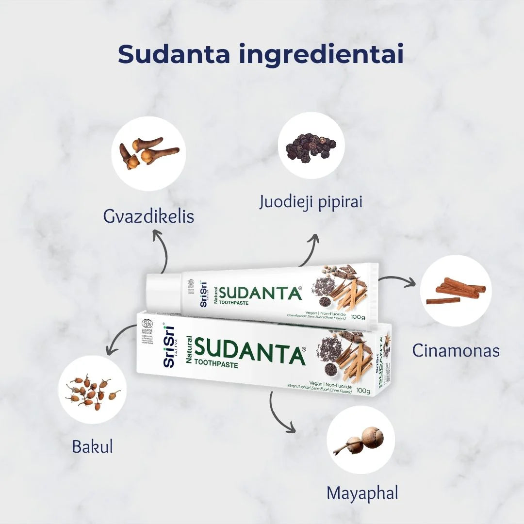 Sudanta - natūrali dantų pasta be fluoro ir SLS